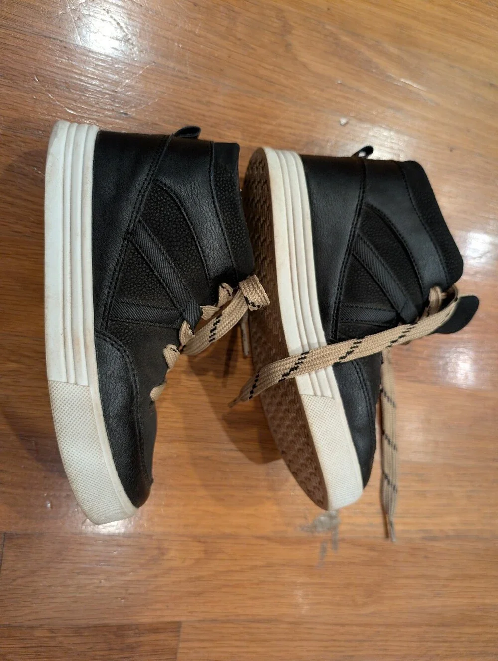 Toddler 🖤🤎 Black and Tan High-Top Sneakers